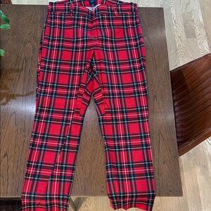 J. Crew Red and Black Tartan Pants